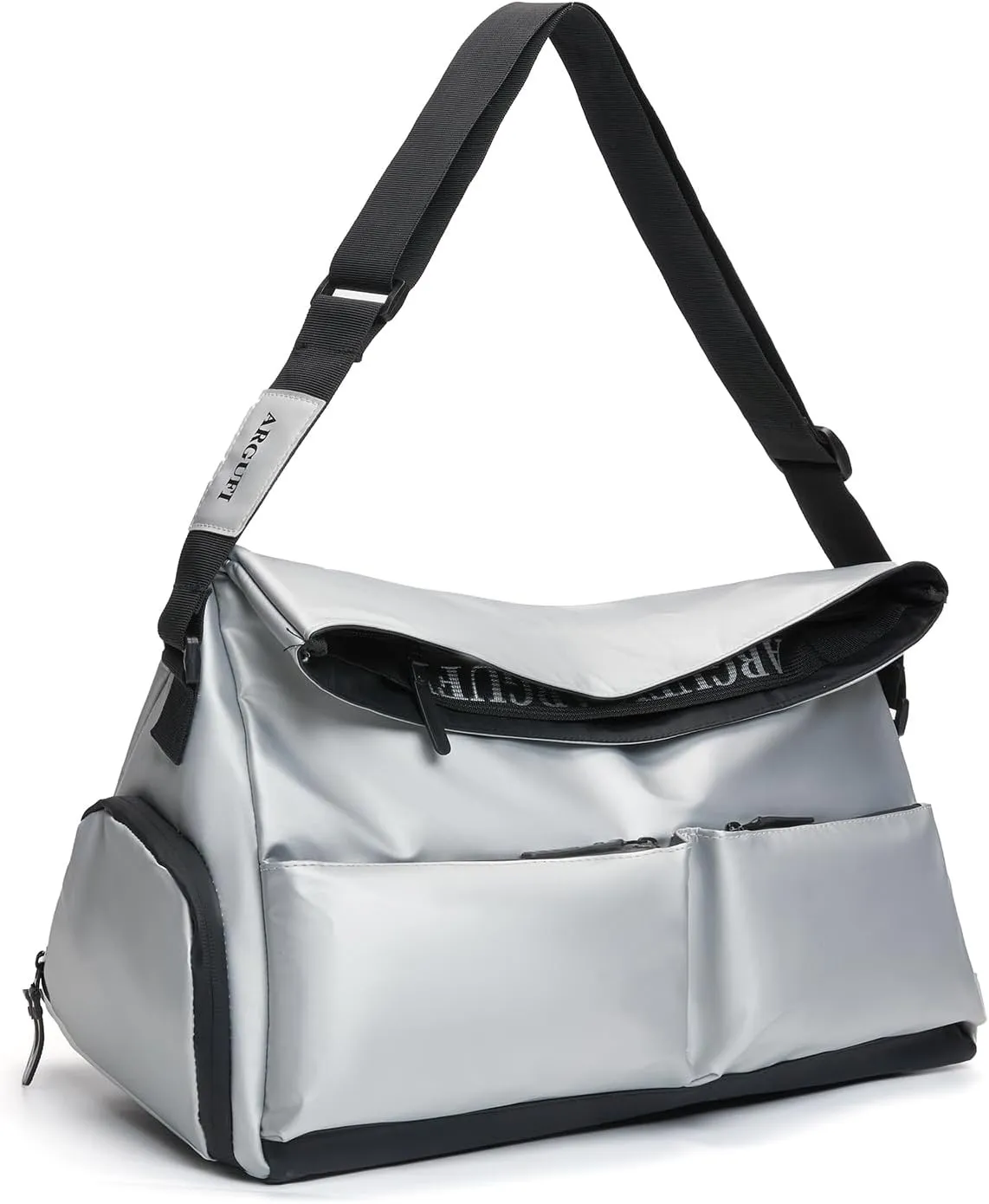Gym Bag for Women & Men With Wet Pocket & Shoe Compartment Workout Bags For Gym Women Sports Duffel Bag For Travel, Swimming, Yoga (A-AB-002-Silver)