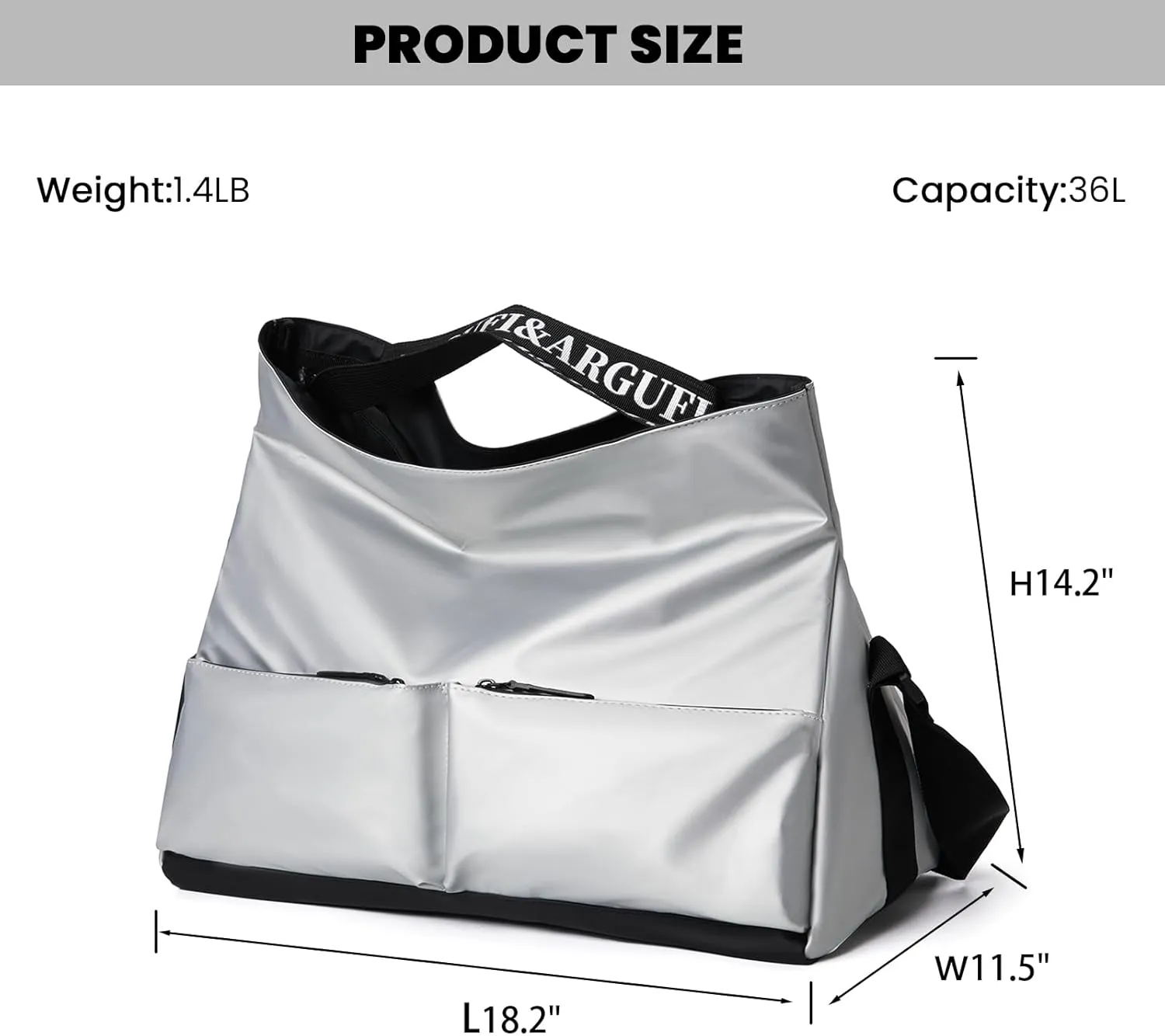 Gym Bag for Women & Men With Wet Pocket & Shoe Compartment Workout Bags For Gym Women Sports Duffel Bag For Travel, Swimming, Yoga (A-AB-002-Silver)