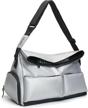 Gym Bag for Women & Men With Wet Pocket & Shoe Compartment Workout Bags For Gym Women Sports Duffel Bag For Travel, Swimming, Yoga (A-AB-002-Silver)