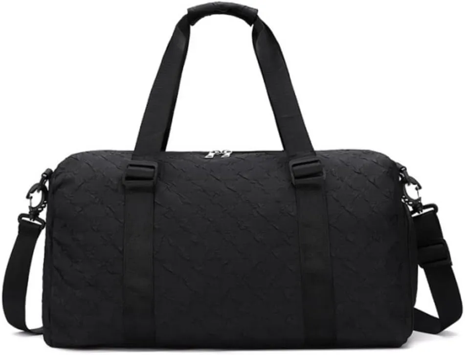 Gym Bag for Women and Men, Big Duffel Bag for Sports, Gyms and Weekend Getaway, Waterproof Sports Tote Bag with Shoe and Wet Clothes Compartments, Lightweight Travel Bag (black)