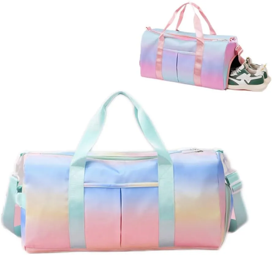 Gym Bag for Women with Shoe Compartment, Weekender Bag Travel Bag for Women, Dry-Wet Separation, Multifunctional Large Capacity and Premium Oxford Fabric (Blue)