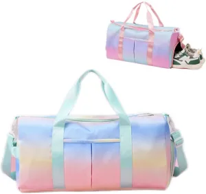 Gym Bag for Women with Shoe Compartment, Weekender Bag Travel Bag for Women, Dry-Wet Separation, Multifunctional Large Capacity and Premium Oxford Fabric (Blue)