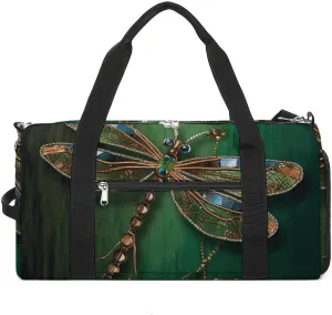Gym Bag, Jewel Dragonfly Printed Gym Bag,zippered Gym Bag,travel Gym Bag,gym Bag with Compartments