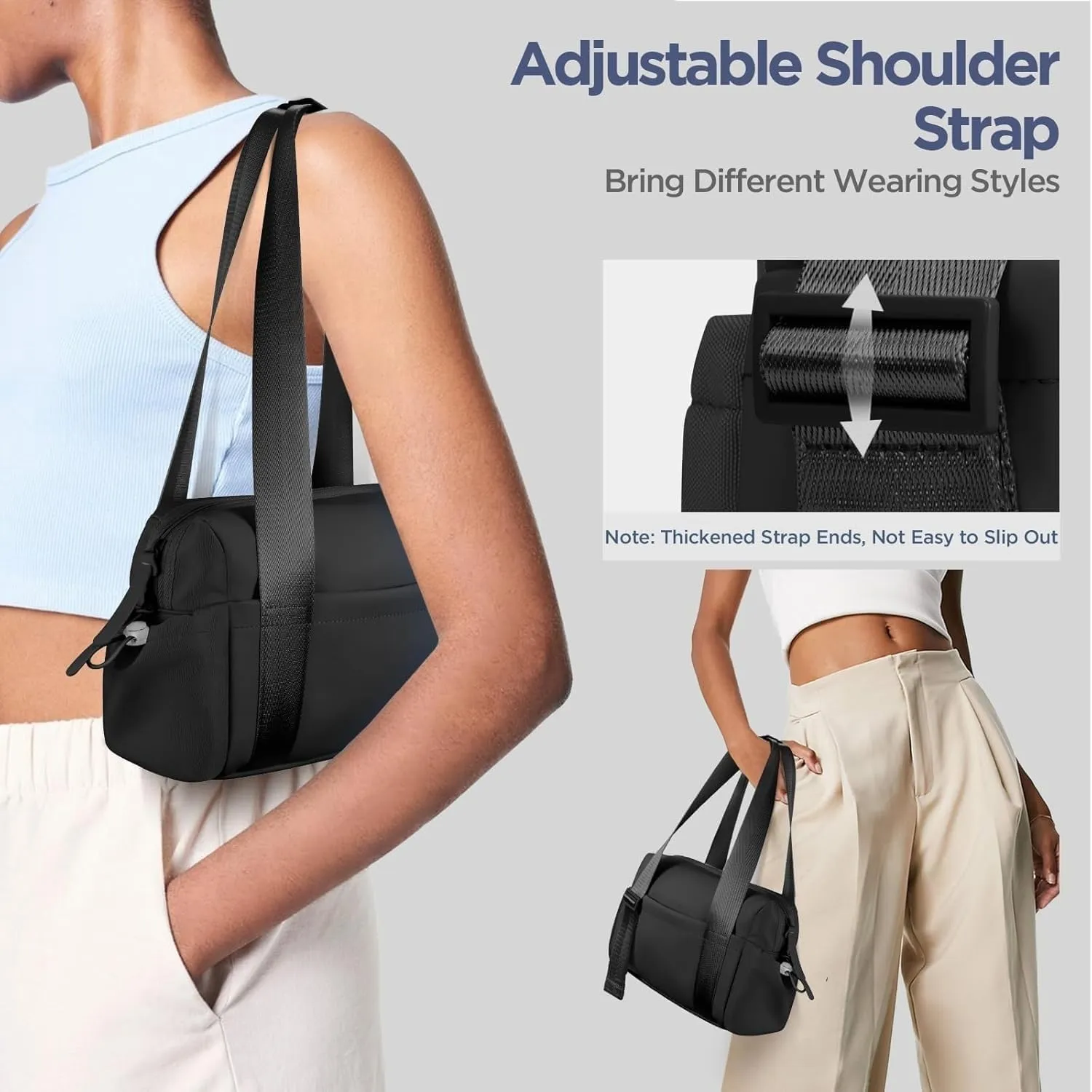 Gym Bag, Multi-Pockets Luggage Bag, Carry On Bag for Women, Adjustable Shoulder Strap Travel Duffle Bag with Dry/Wet Pocket, High Volume Overnight Duffle Bag for Travel, Gym (Black)