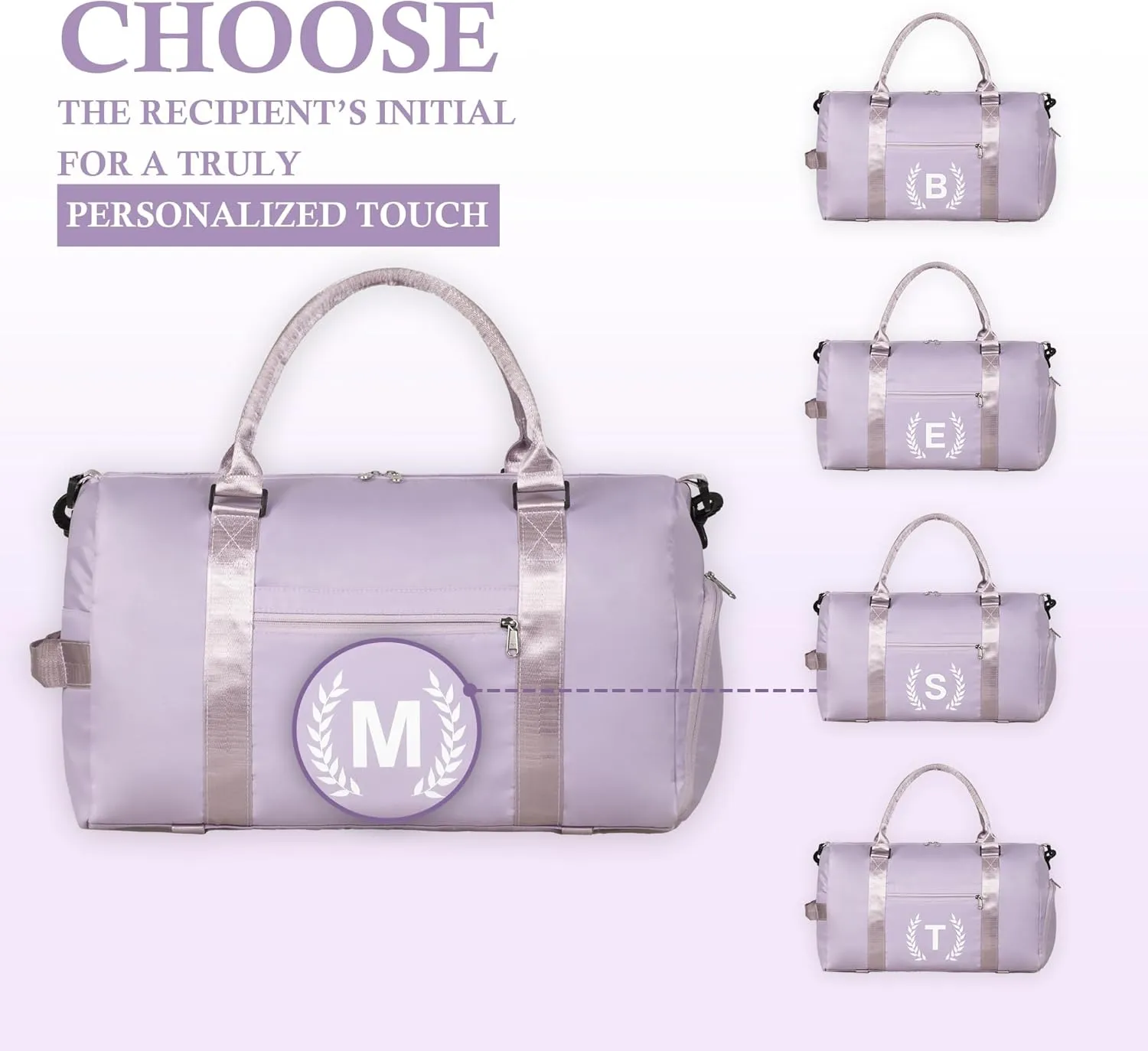 Gym Bag with Shoe Compartment - Personalized Monogrammed Duffle for Sports, Travel, and Workout with Initials
