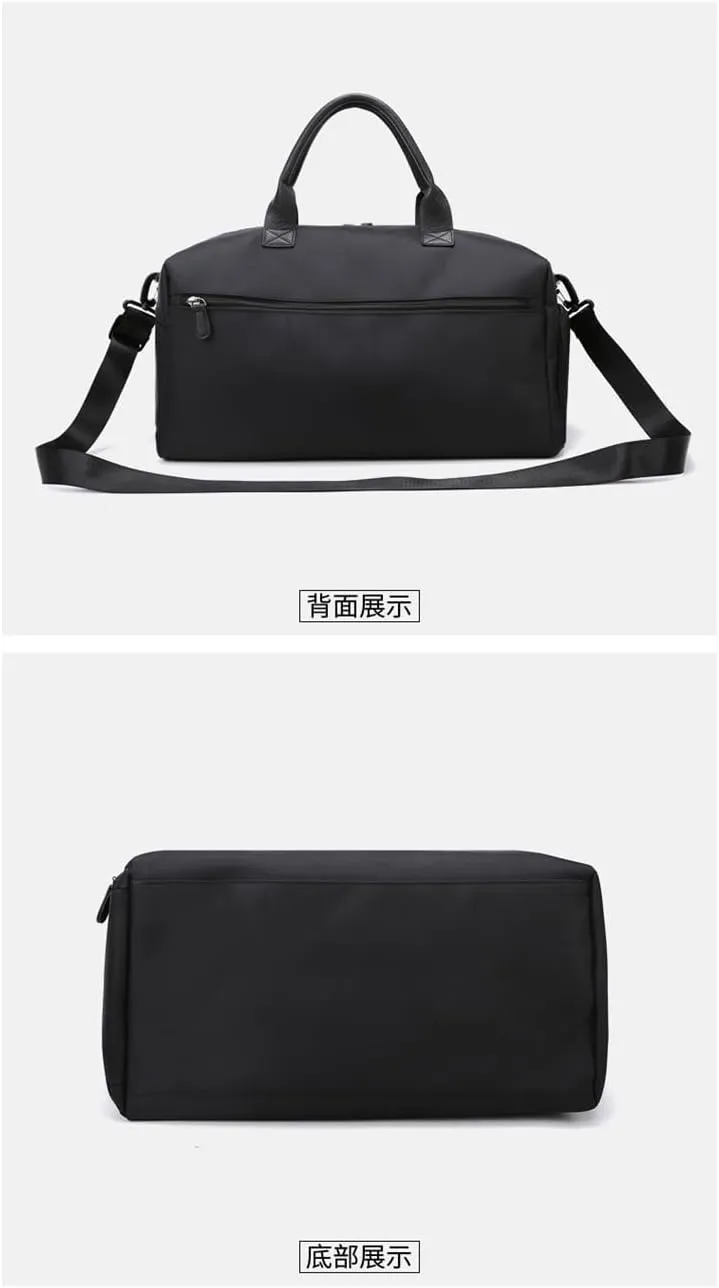 Gym bag Women's large capacity Yoga storage bag Swimming bag Business travel duffel bag Portable short-haul travel bag (black)