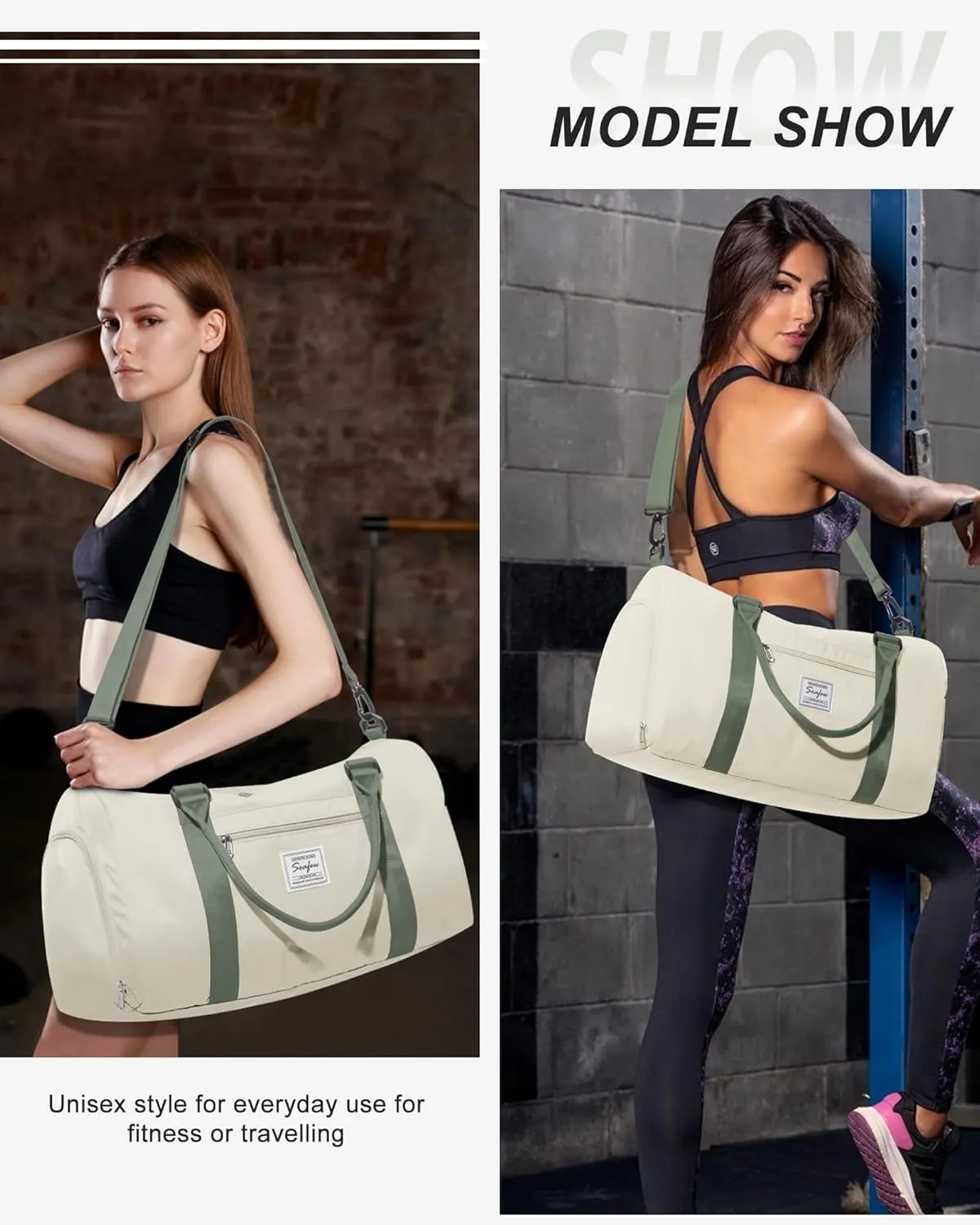 Gym Bag Womens Mens with Shoes Compartment and Wet Pocket Travel Duffel Bag for Women for Plane Sport Gym Tote Bags Swimming Yoga Waterproof Weekend Overnight Carry on Bag Hospital Holdalls