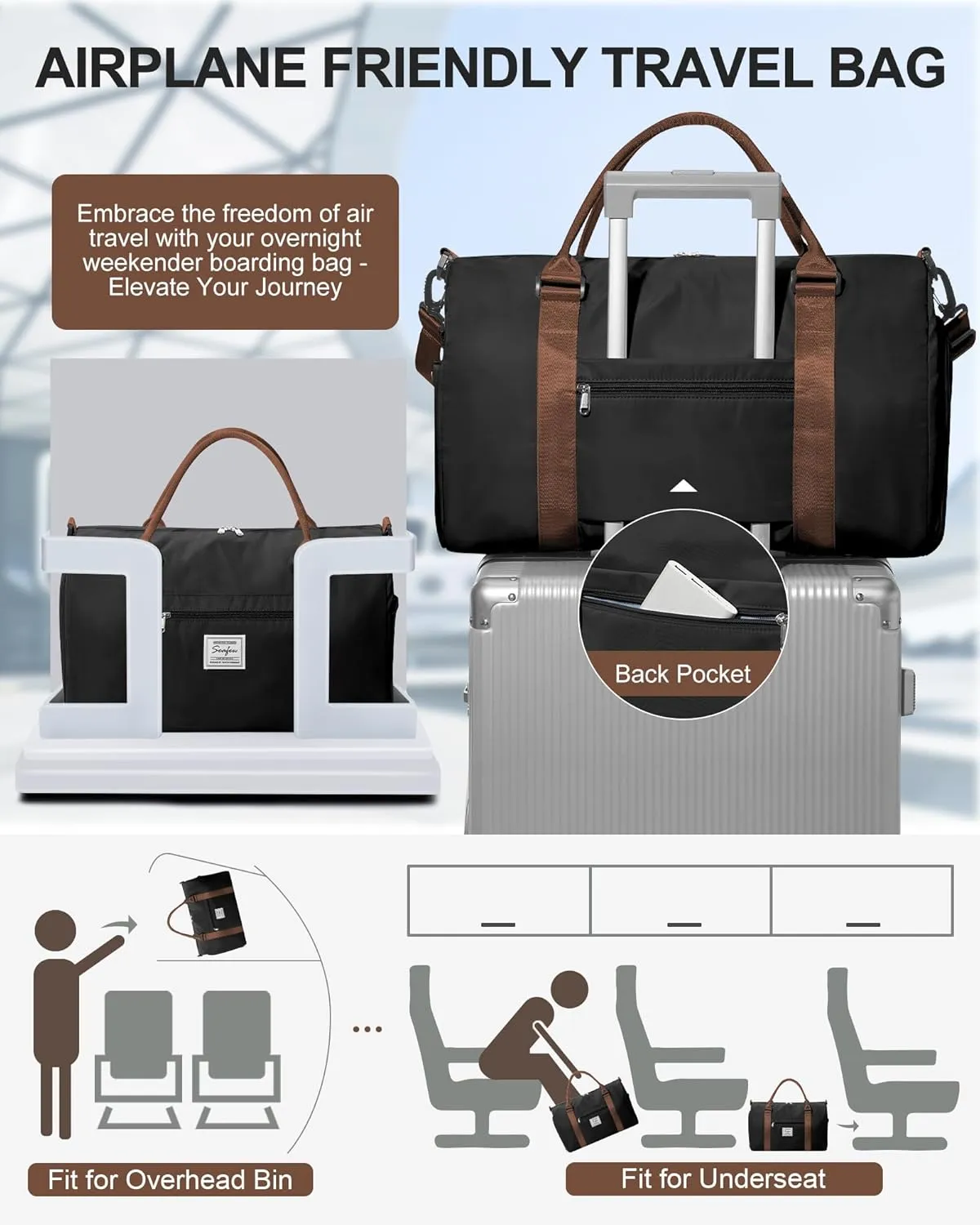 Gym Bag Womens Mens with Shoes Compartment and Wet Pocket Travel Duffel Bag for Women for Plane Sport Gym Tote Bags Swimming Yoga Waterproof Weekend Overnight Carry on Bag Hospital Holdalls