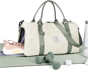Gym Bag Womens Mens with Shoes Compartment and Wet Pocket Travel Duffel Bag for Women for Plane Sport Gym Tote Bags Swimming Yoga Waterproof Weekend Overnight Carry on Bag Hospital Holdalls
