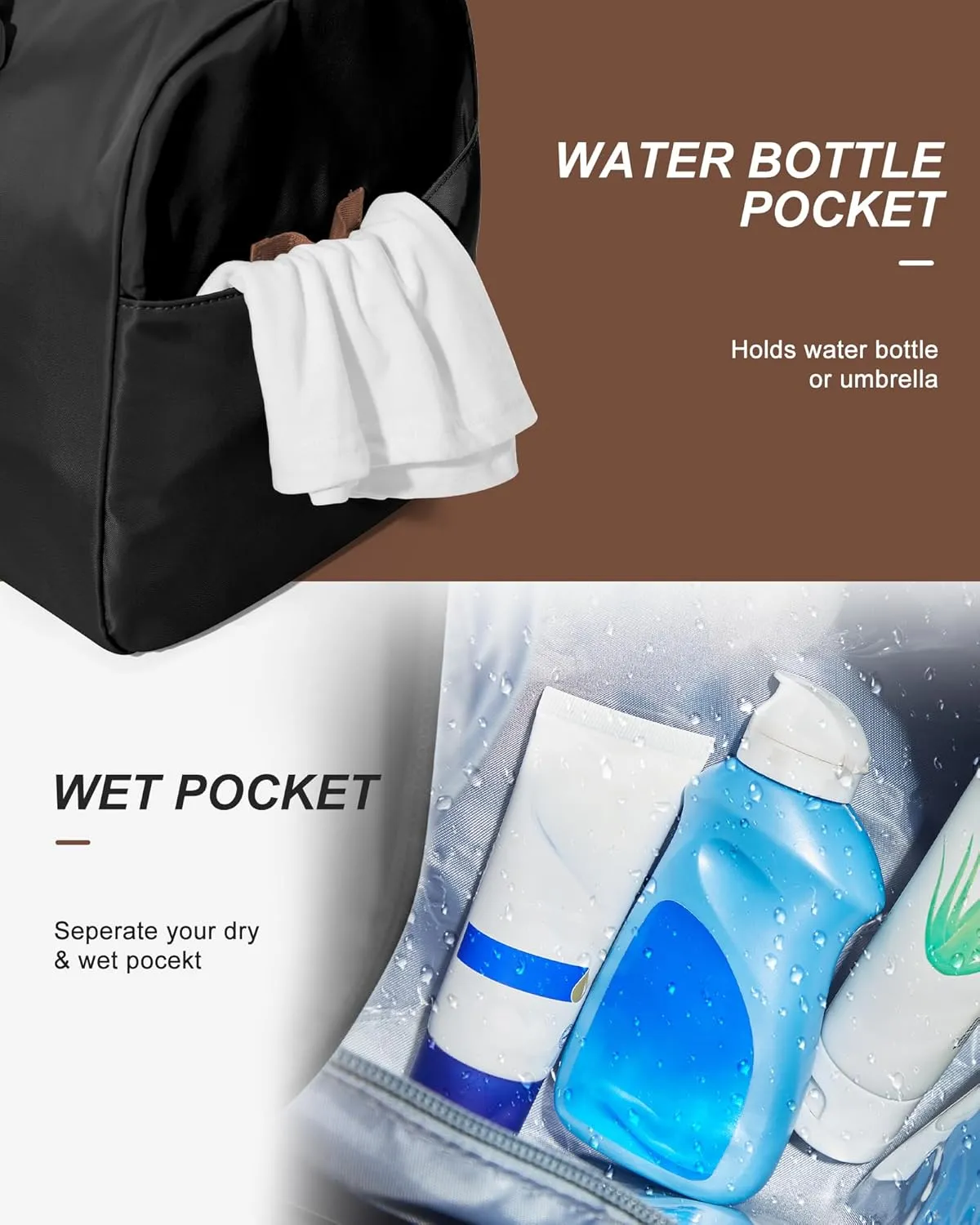 Gym Bag Womens Mens with Shoes Compartment and Wet Pocket Travel Duffel Bag for Women for Plane Sport Gym Tote Bags Swimming Yoga Waterproof Weekend Overnight Carry on Bag Hospital Holdalls