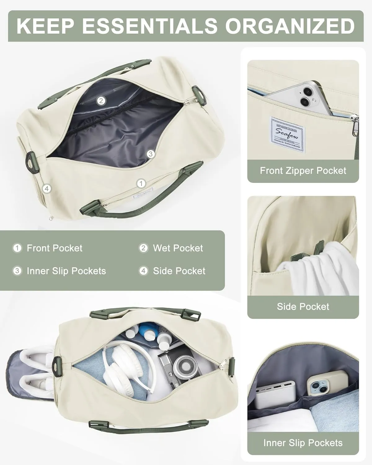 Gym Bag Womens Mens with Shoes Compartment and Wet Pocket Travel Duffel Bag for Women for Plane Sport Gym Tote Bags Swimming Yoga Waterproof Weekend Overnight Carry on Bag Hospital Holdalls