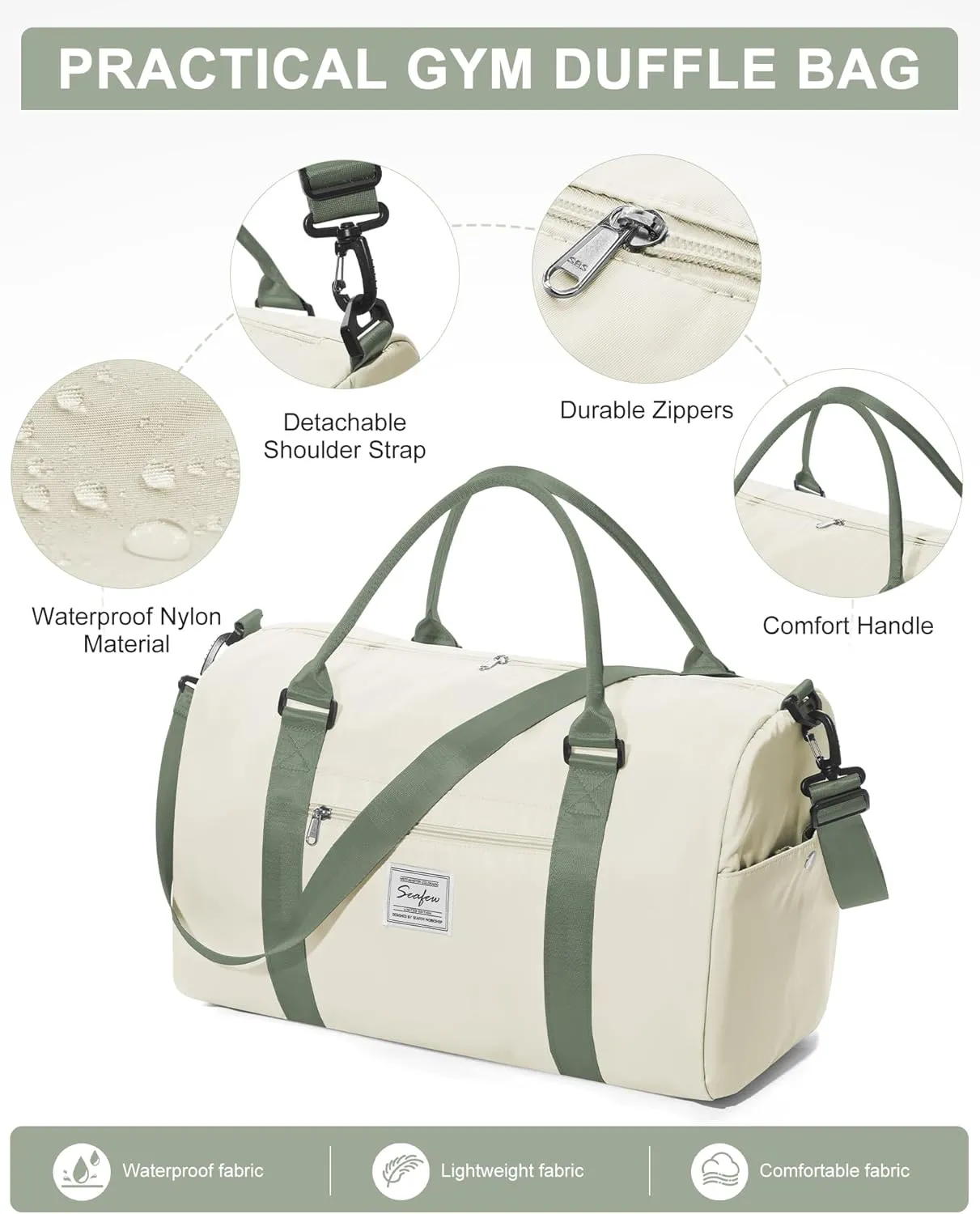 Gym Bag Womens Mens with Shoes Compartment and Wet Pocket Travel Duffel Bag for Women for Plane Sport Gym Tote Bags Swimming Yoga Waterproof Weekend Overnight Carry on Bag Hospital Holdalls