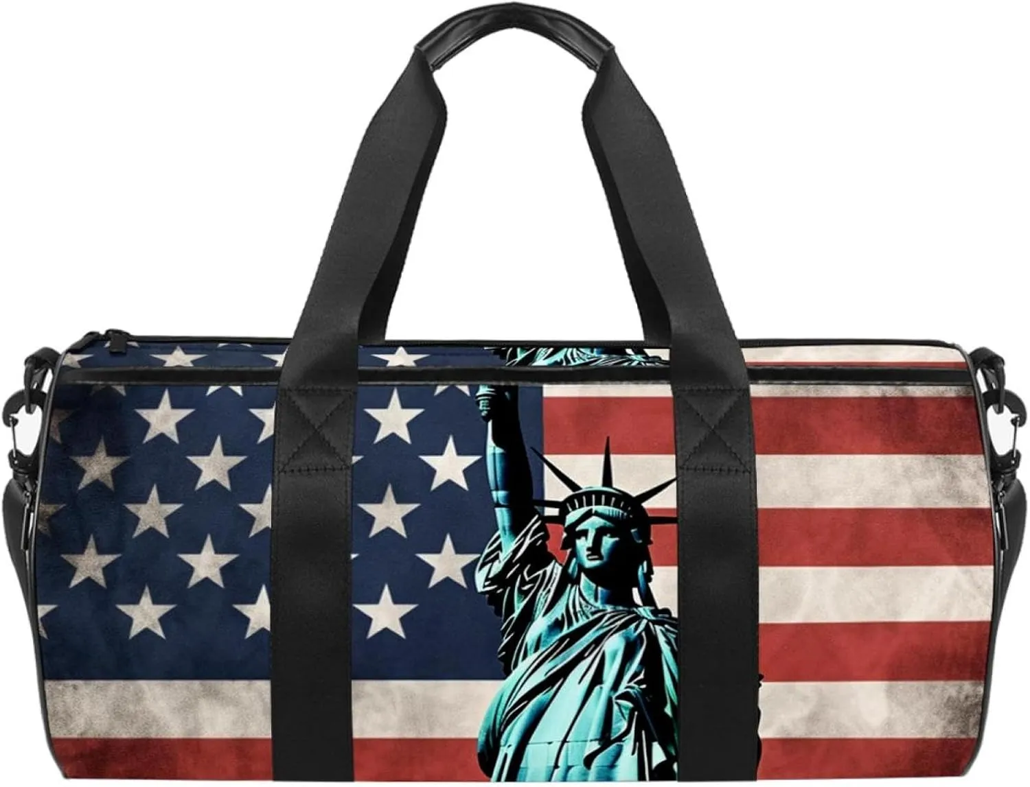 Gym Bags for Women,Duffle Bag for Travel,American Flag Statue of Liberty,Gym Bag for Men