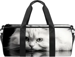 Gym Bags for Women,Duffle Bag for Travel,Angry Cat,Gym Bag for Men, 17.7x9x9 in, R8es1npvqycn, Ui0h1jkfkmbs