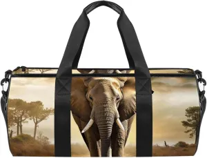 Gym Bags for Women,Duffle Bag for Travel,Asian Elephant Walk,Gym Bag for Men