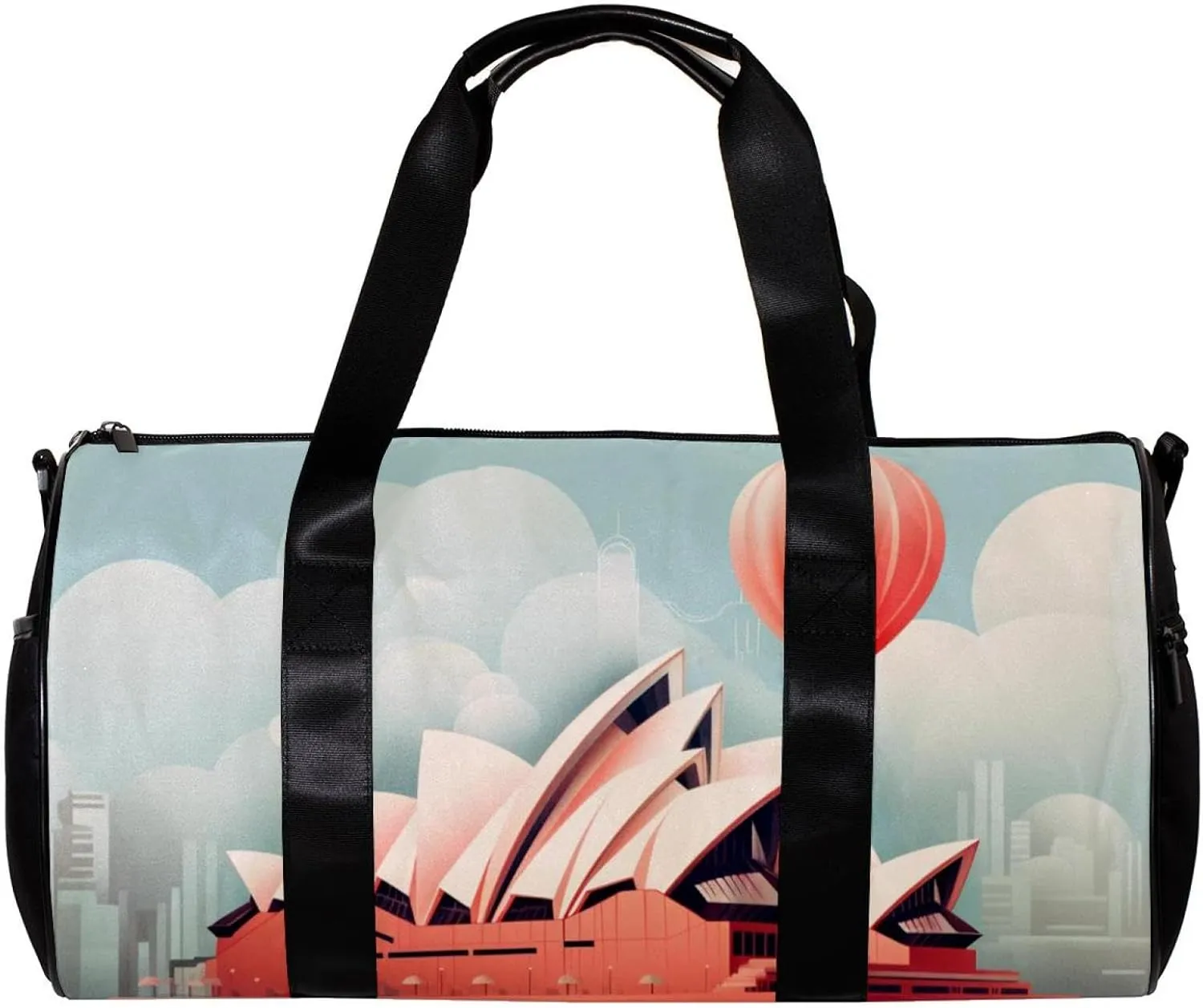 Gym Bags for Women,Duffle Bag for Travel,Australia Building Cartoon House,Gym Bag for Men