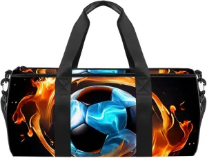 Gym Bags for Women,Duffle Bag for Travel,Flaming Football,Gym Bag for Men
