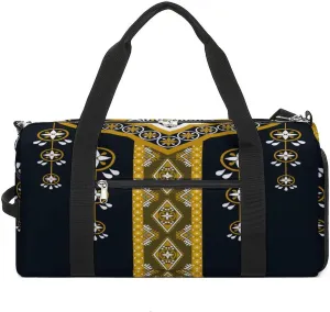 Gym Duffel Bag with Shoe Compartment Wet Pocket, Hanging Collar Pattern Travel Bag for Men Women, style-3