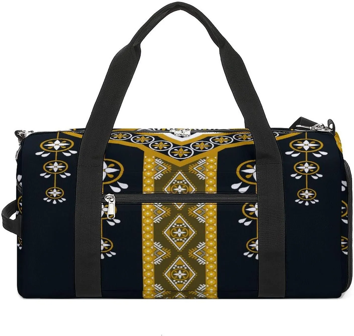 Gym Duffel Bag with Shoe Compartment Wet Pocket, Hanging Collar Pattern Travel Bag for Men Women, style-3