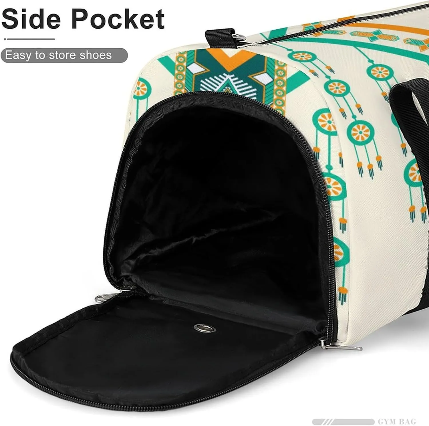 Gym Duffel Bag with Shoe Compartment Wet Pocket, Hexagon Neck Design Travel Bag for Men Women
