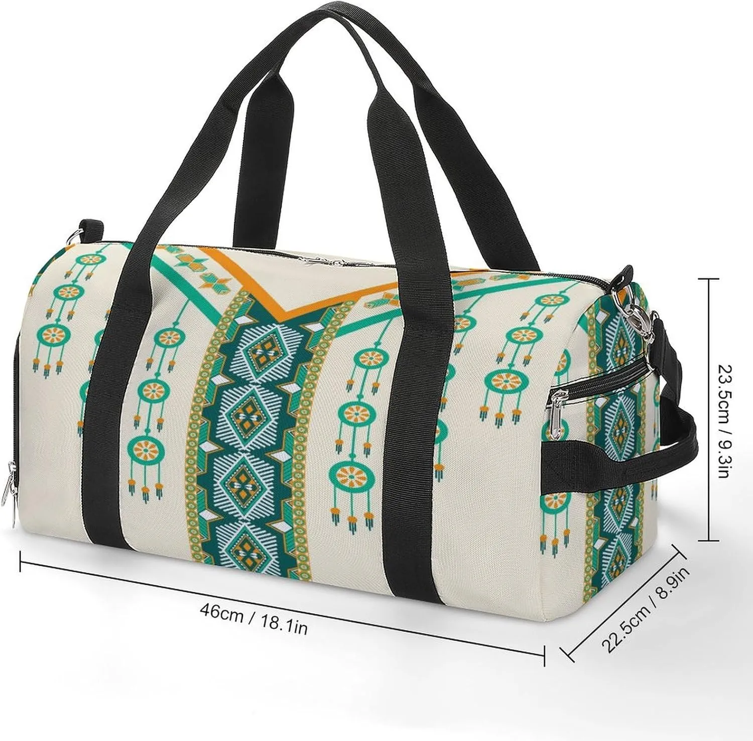Gym Duffel Bag with Shoe Compartment Wet Pocket, Hexagon Neck Design Travel Bag for Men Women