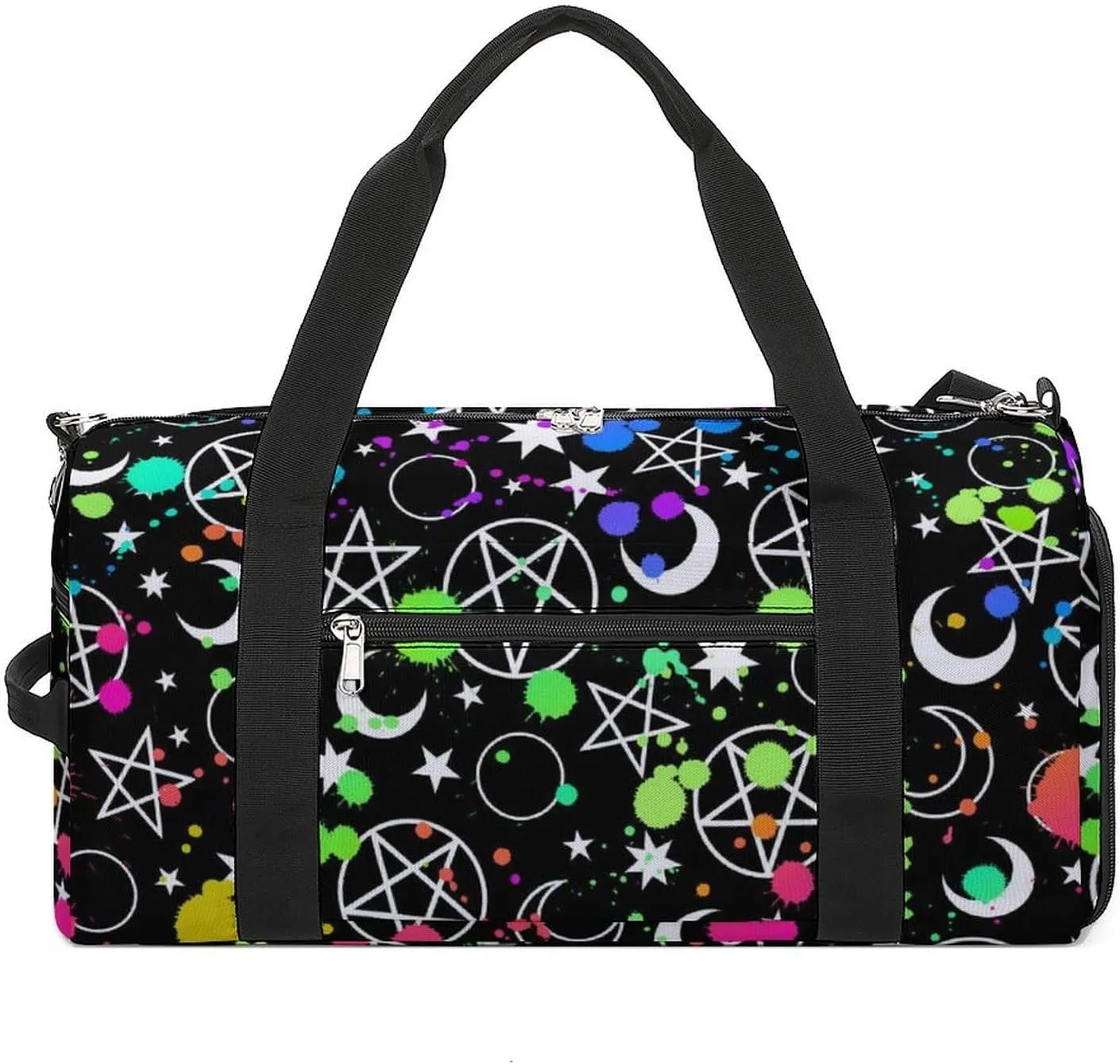 Gym Duffel Bag with Shoe Compartment Wet Pocket, Mystical Esoteric Pattern Moon Magic Travel Bag for Men Women, style-2