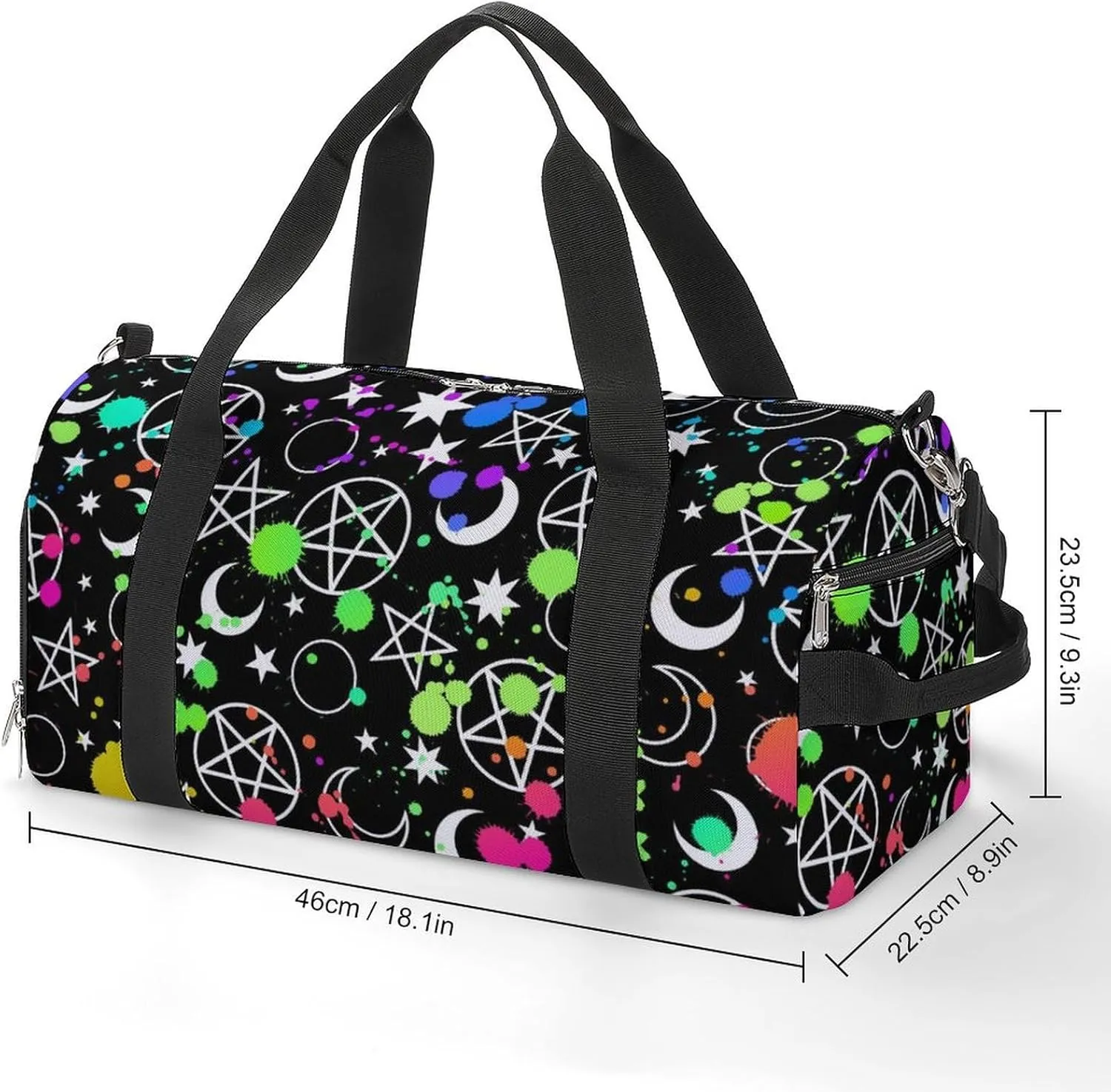 Gym Duffel Bag with Shoe Compartment Wet Pocket, Mystical Esoteric Pattern Moon Magic Travel Bag for Men Women, style-2
