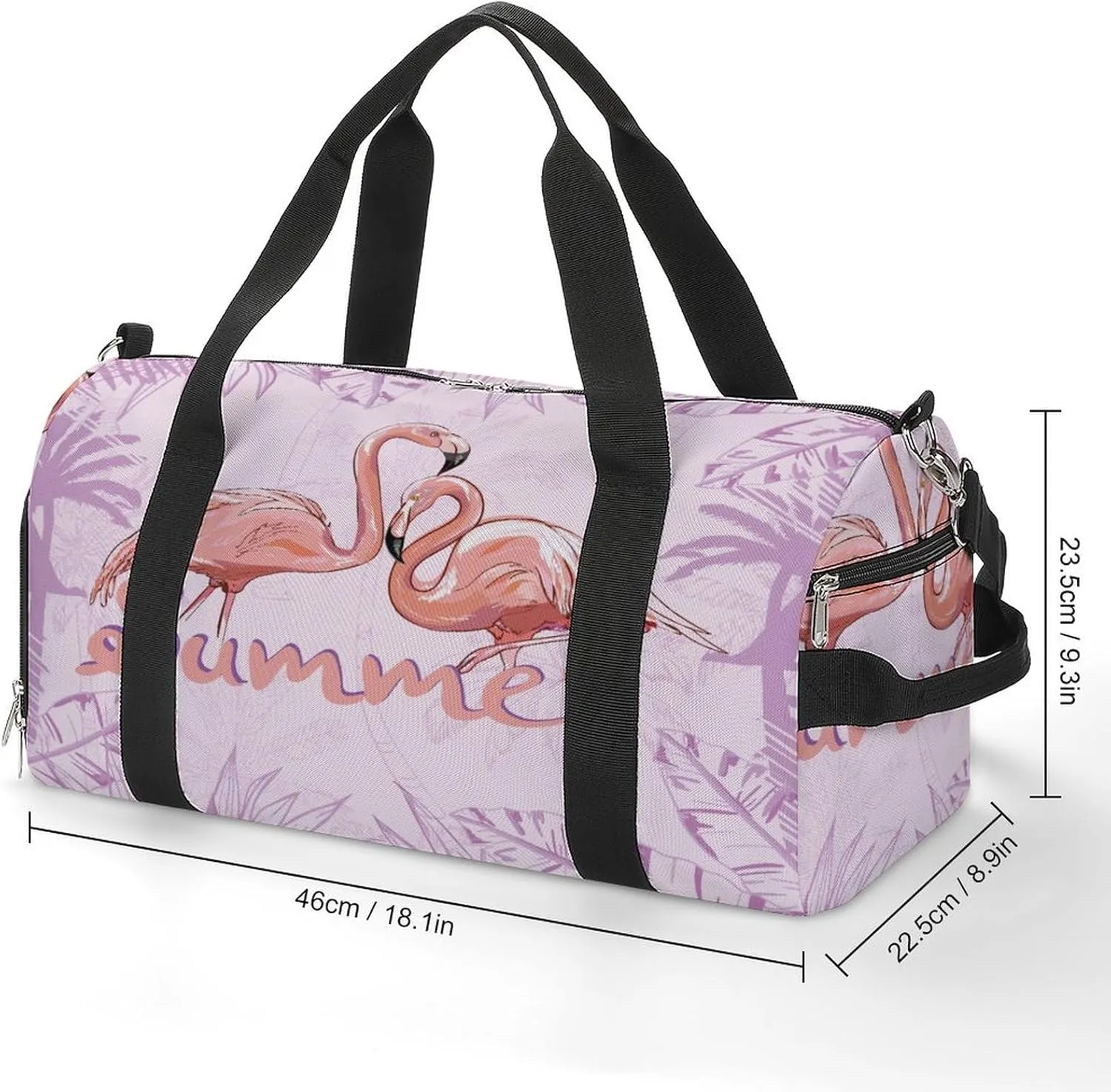 Gym Duffel Bag with Shoe Compartment Wet Pocket, Pink Flamingo Travel Bag for Men Women, style-1