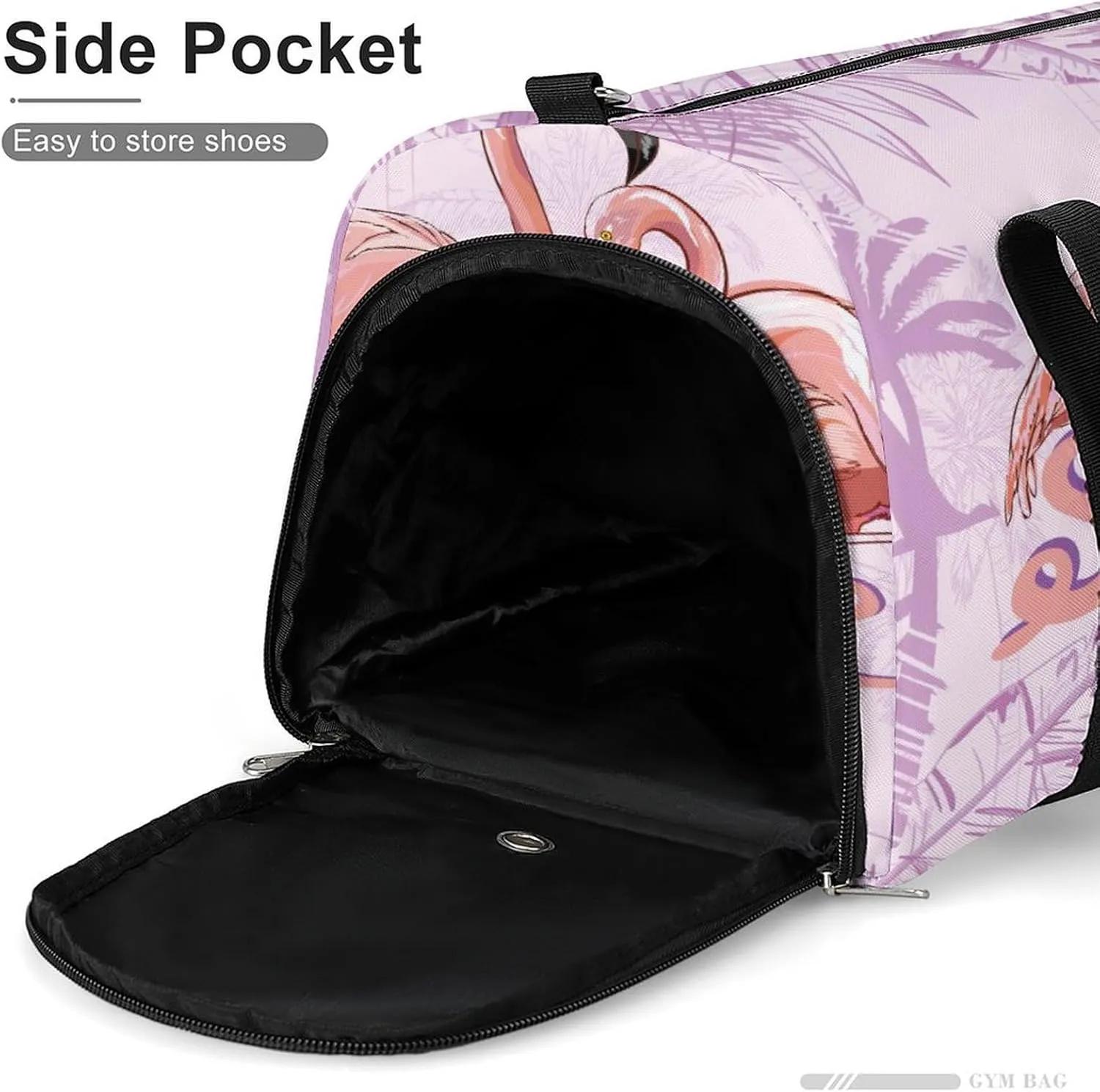 Gym Duffel Bag with Shoe Compartment Wet Pocket, Pink Flamingo Travel Bag for Men Women, style-1