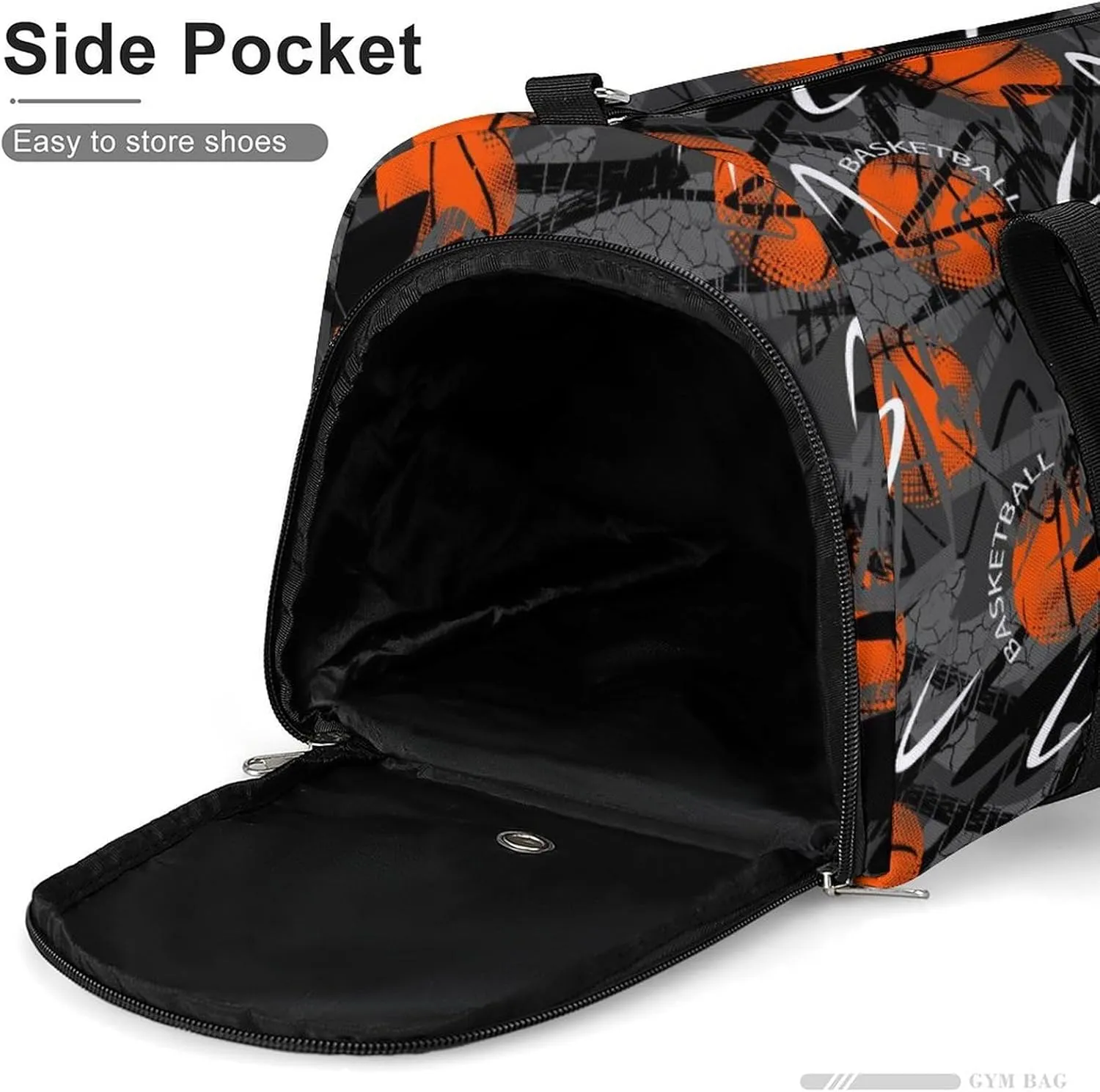 Gym Duffel Bag with Shoe Compartment Wet Pocket, Urban Style Modern with Basketball Travel Bag for Men Women