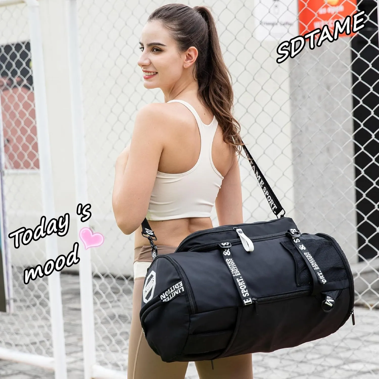 Gym Duffle Bag Backpack with Shoe Compartment,4 ways Travel Backpack for Women and Men,Multi-Functional Weekender bag with Waterproof Layer&Laptop Compartment for Fitness, Travel,Camping
