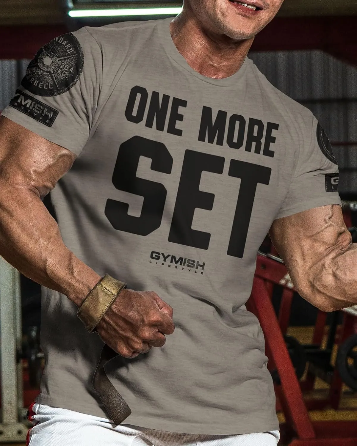 Gymish Lifestyle One More Set Motivational Lifting T-Shirt, Gym Workout Men Tees