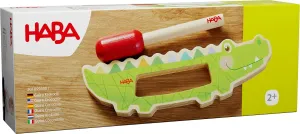 HABA Guiro Sound Crocodile - Montessori Wooden Music Toy - Children's Musical Instrument from 2 Years - Easy to Play - 2010994001