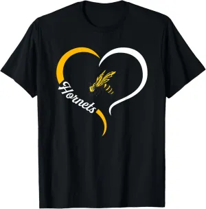 Hackett Hornets Logo Half Heart Slogan HS T-Shirt