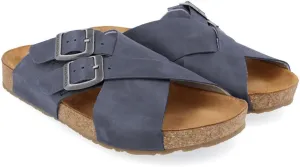 HAFLINGER Amiga Elegant Leather Sandals with Rubber Sole and Cork Latex Footbed Unisex