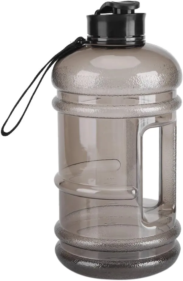 Half Gallon Water Bottle, Plastic Water Bottles Reusable Water Jugs Sports Jug with Handle for Camping Training Hiking Gym, 2.2 L