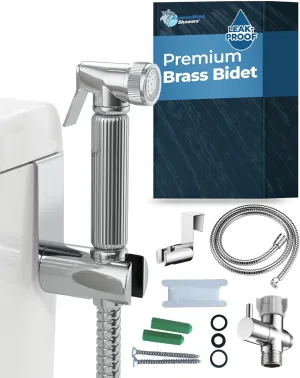 HammerHead Showers All Metal Handheld Bidet Sprayer for Toilet, Handheld Bidet Attachment with 59-Inch Hose and Leak-Proof T-Valve, Jet Spray for Toilet, Muslim Shower, Chrome