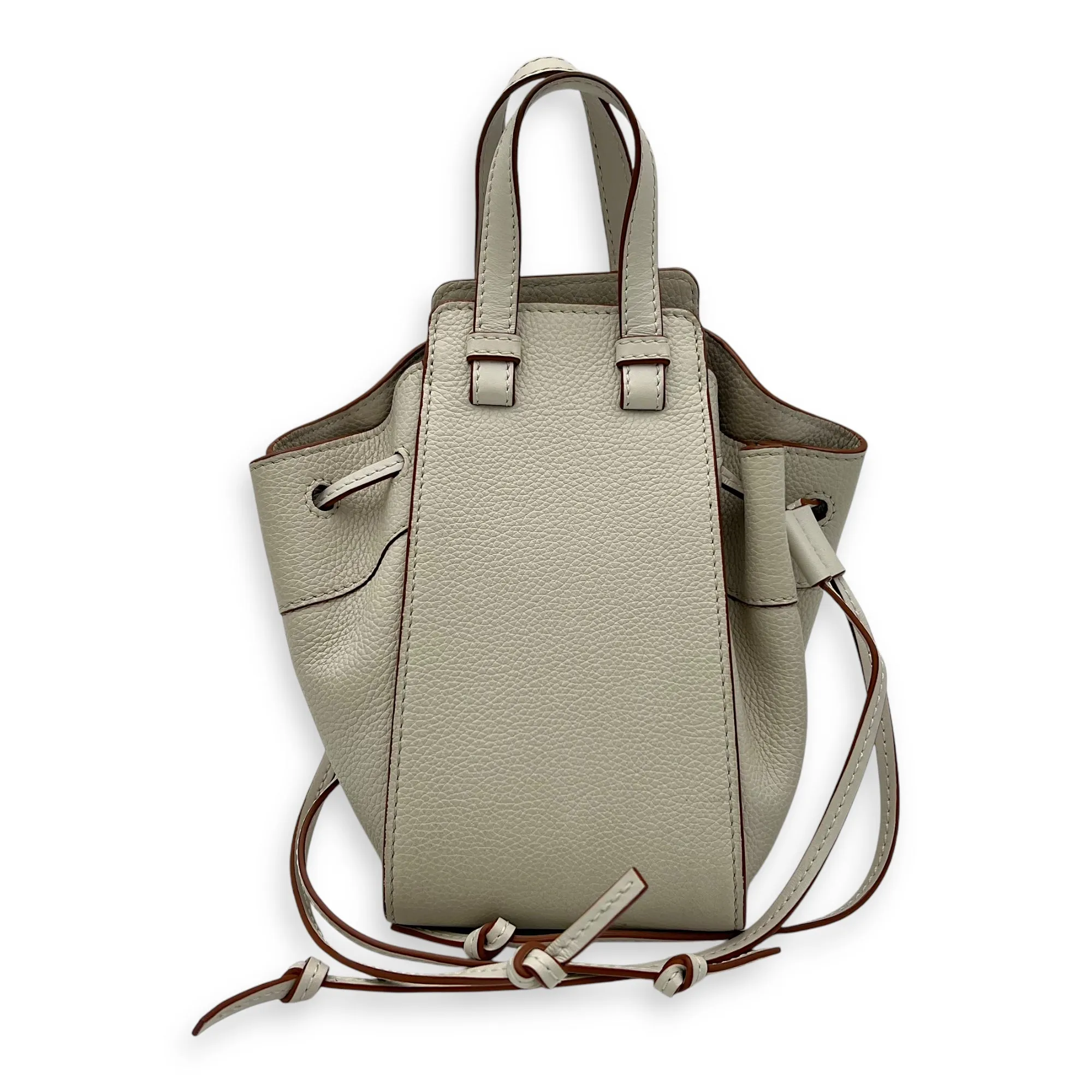 Hammock Crossbody Bag Mini White in Calfskin, Gold hardware