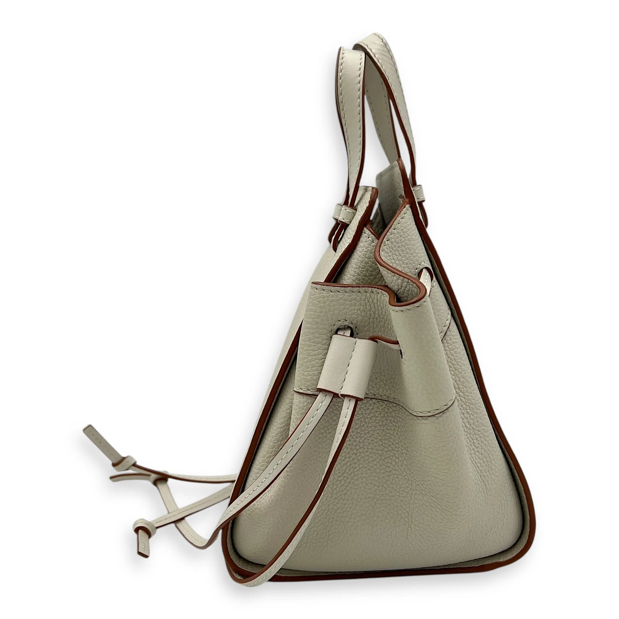 Hammock Crossbody Bag Mini White in Calfskin, Gold hardware