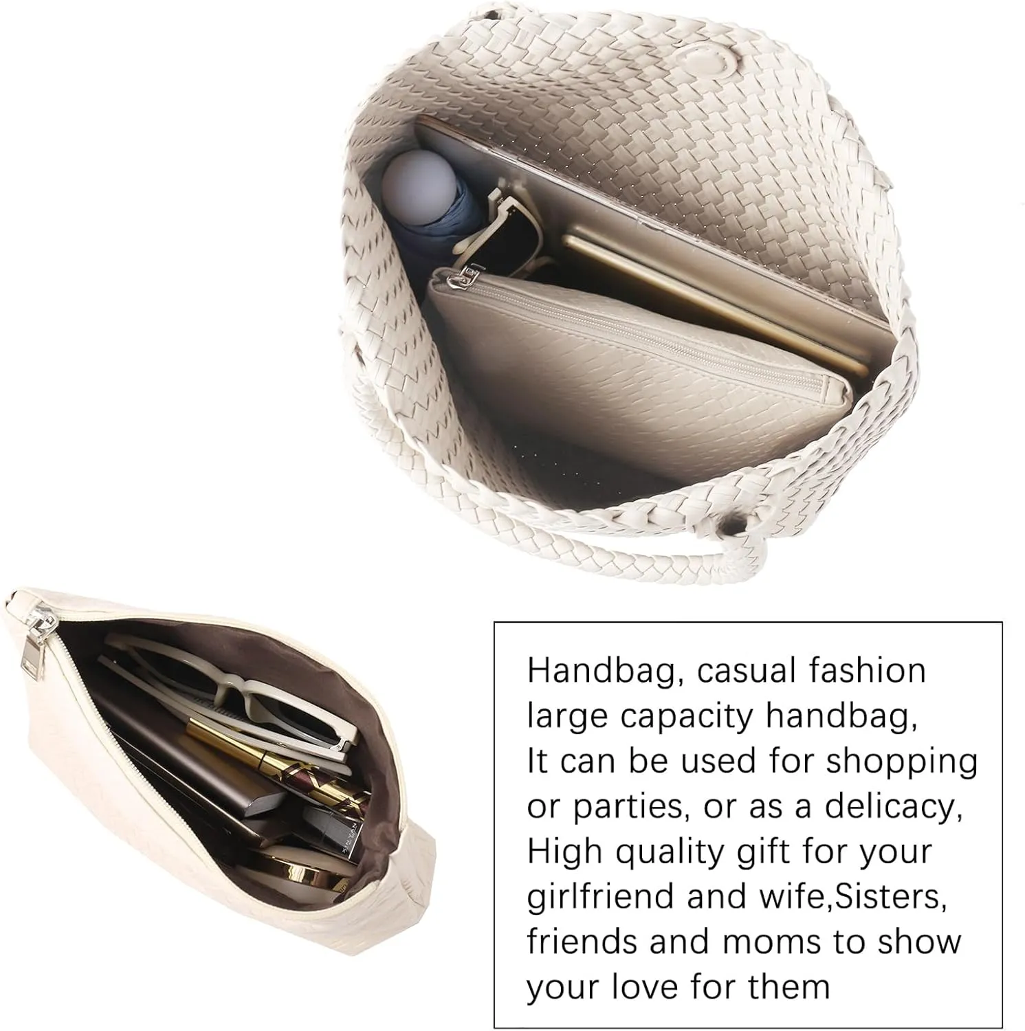 Hand Woven Bag Tote BagS For Women Top Handle Shoulder Vegan Leather Large Travel Beach Hobo Handbag