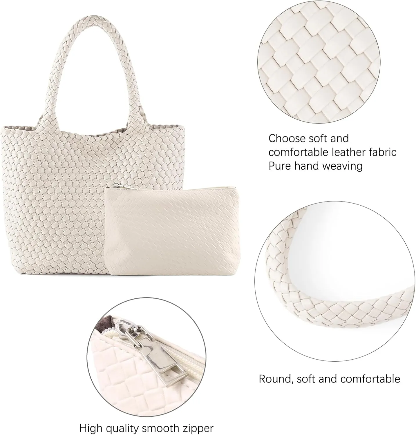 Hand Woven Bag Tote BagS For Women Top Handle Shoulder Vegan Leather Large Travel Beach Hobo Handbag