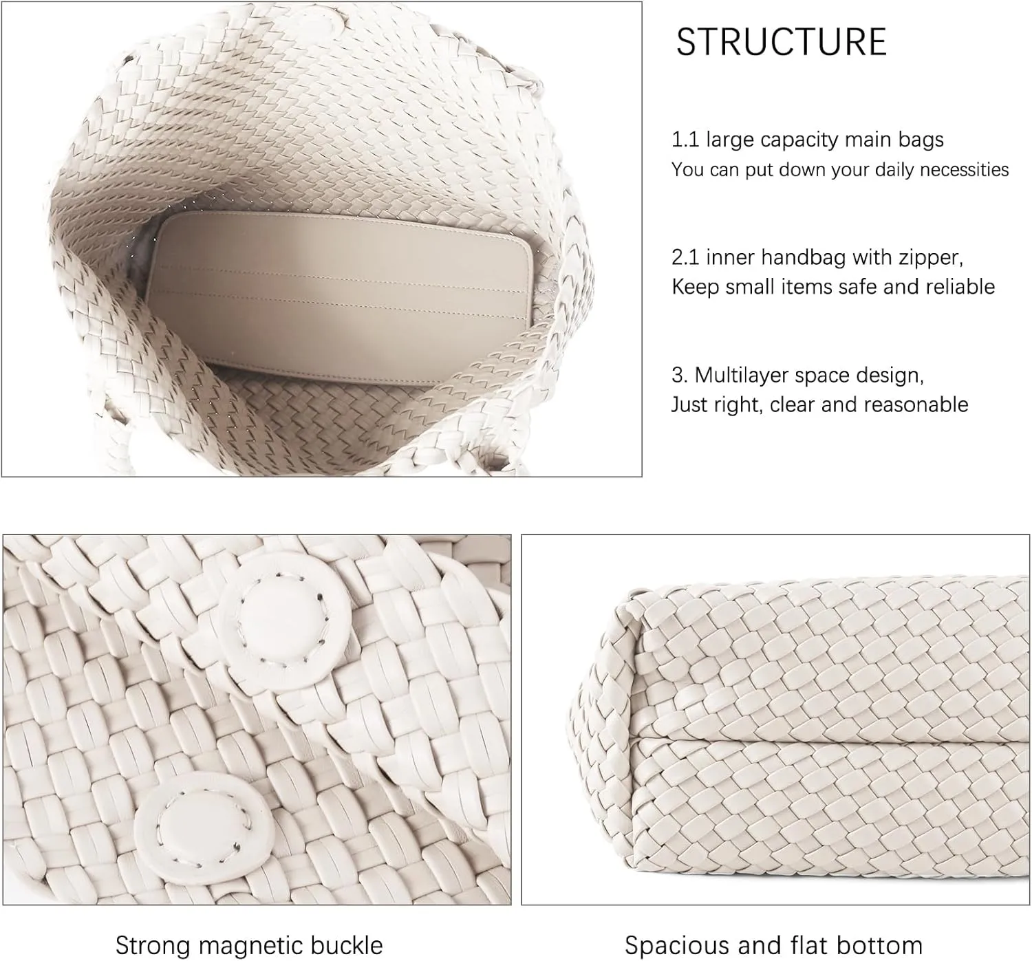 Hand Woven Bag Tote BagS For Women Top Handle Shoulder Vegan Leather Large Travel Beach Hobo Handbag
