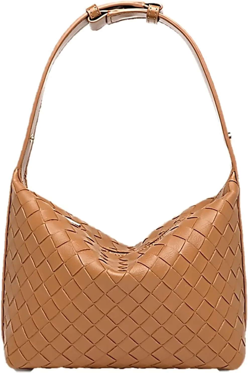 Handmade Woven Bag Woven Tote Bag for Women Fashion PU Leather Handbag Vegan Leather Tote Bag Shoulder Bag Underarm Bag