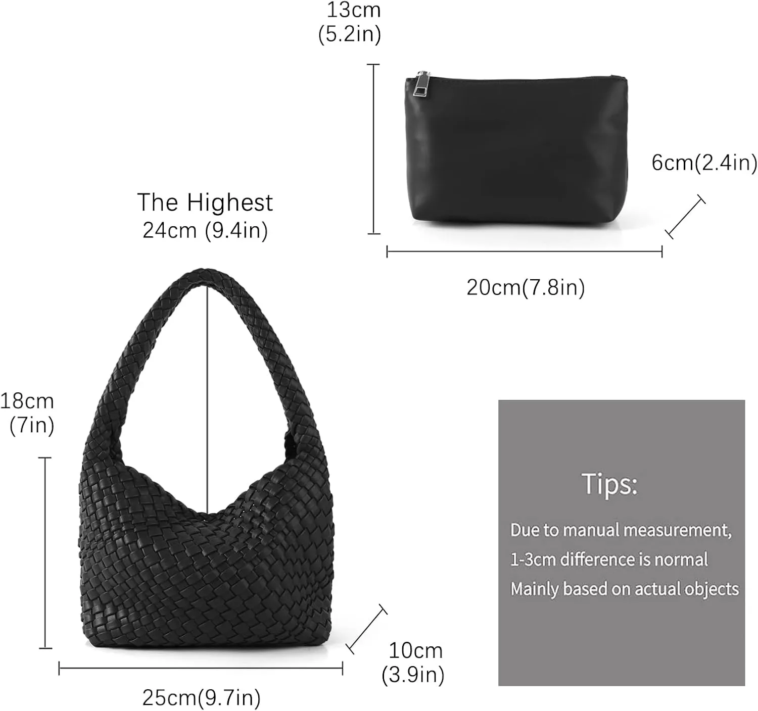 Handmade Woven Tote Bag - Women's Vegan Leather Shoulder Bag With Purses