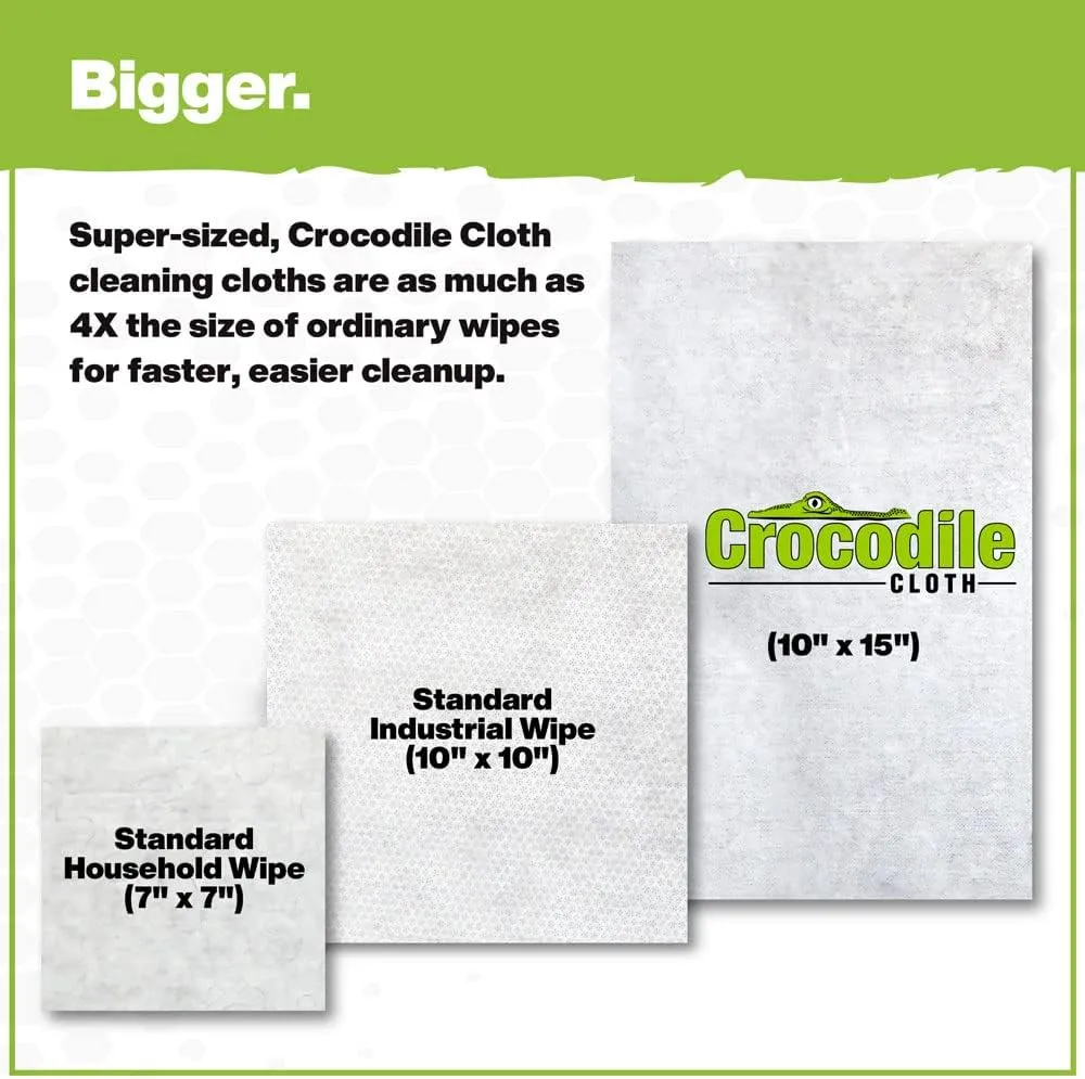 Heavy-Duty 10" x 15" Industrial Cleaning Wipes — 100 Count Hand & Tool Cleaning Wipes — Large Multi-Surface Cleaning Cloths, Water-Based Solution with Extreme Cleaning Power — Unscented, Safe on Skin