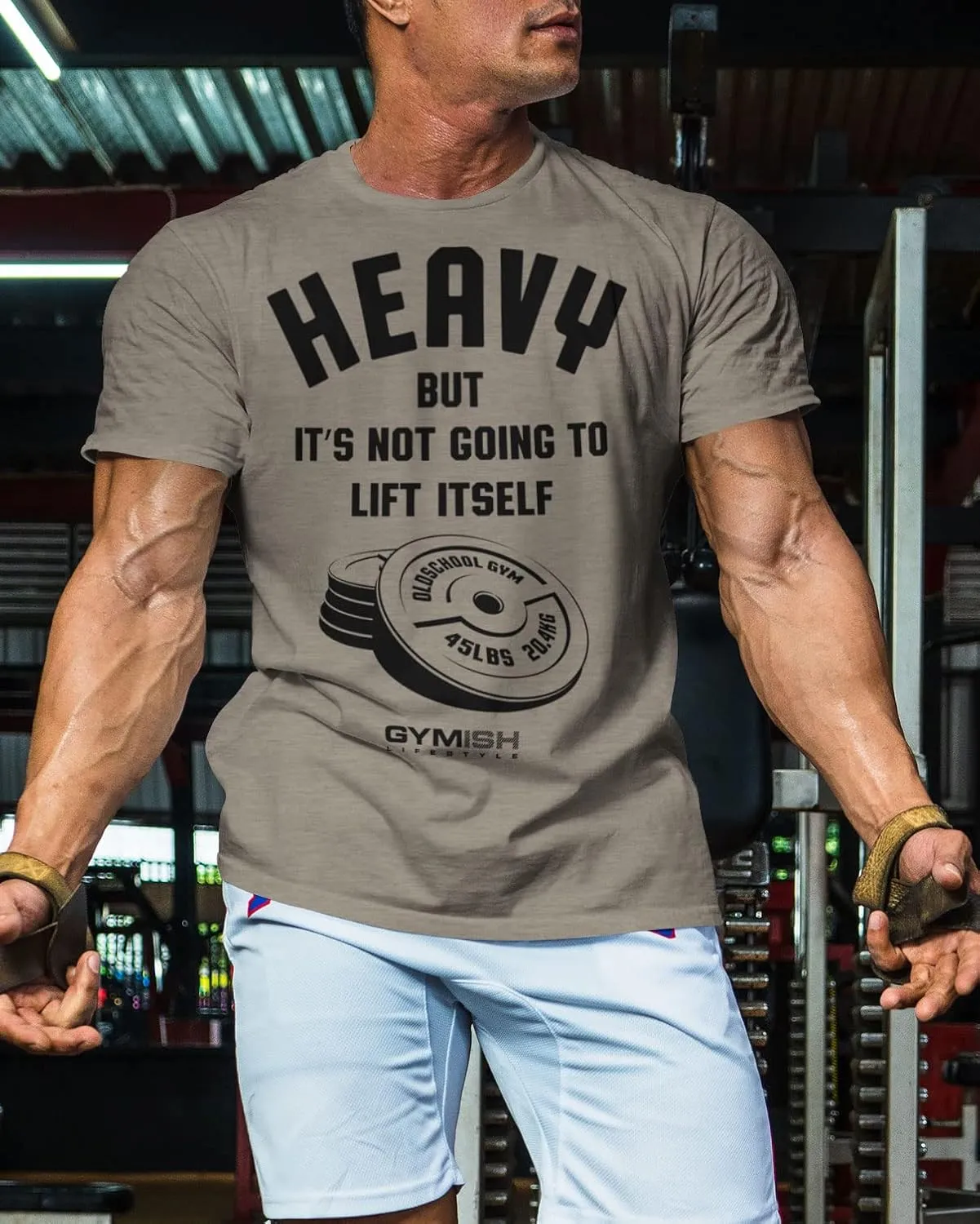 Heavy Lift Gym Workout Shirts for Men Weight Plate Gym T-Shirt