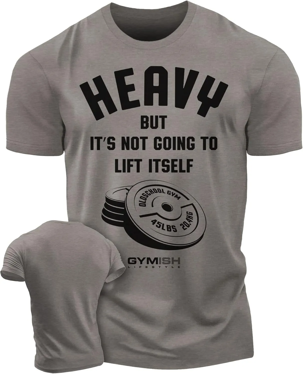 Heavy Lift Gym Workout Shirts for Men Weight Plate Gym T-Shirt