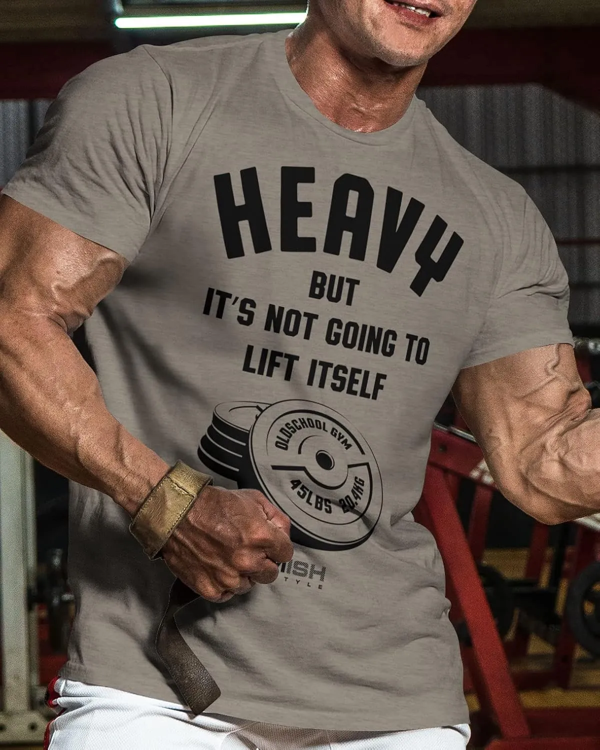 Heavy Lift Gym Workout Shirts for Men Weight Plate Gym T-Shirt