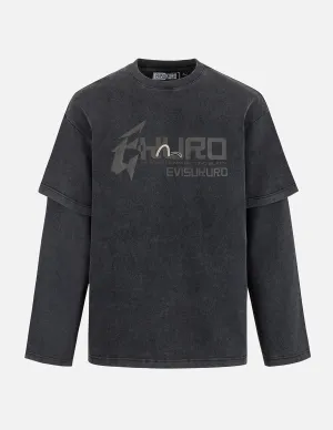 Heavy Washed Regular Fit 2-in-1 Long-Sleeve T-Shirt