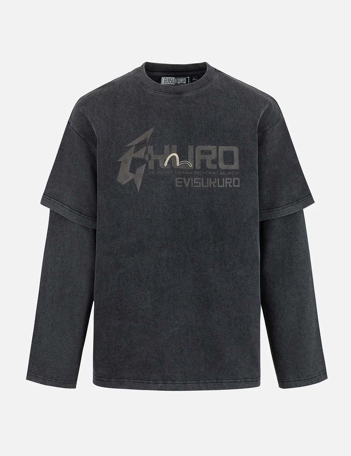 Heavy Washed Regular Fit 2-in-1 Long-Sleeve T-Shirt